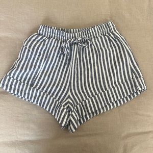 Striped high waisted shorts